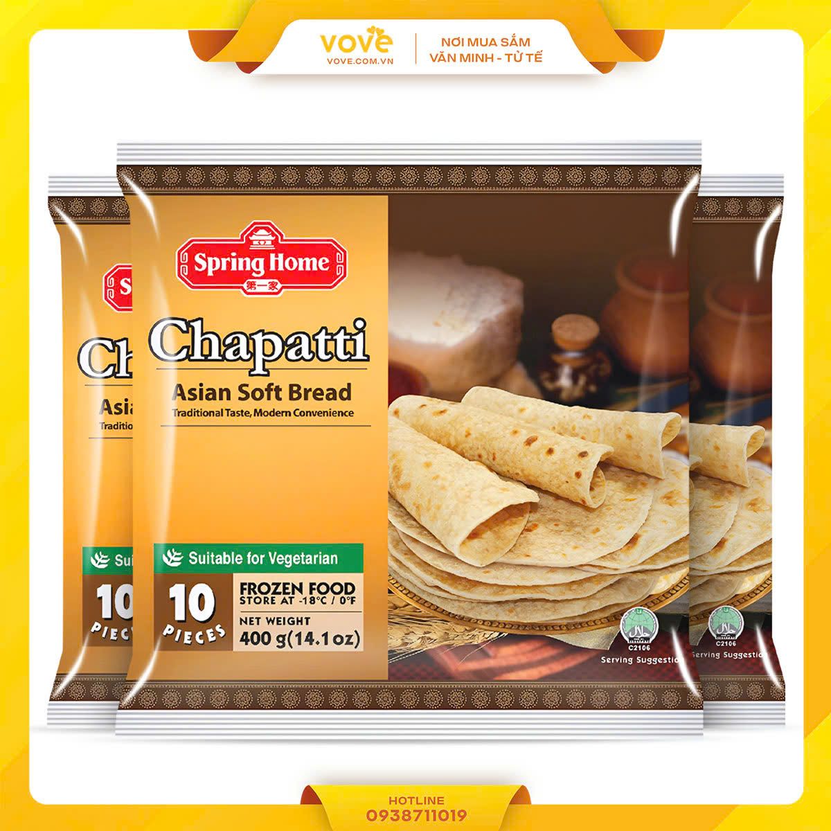 banh roti an do spring home chapatti 400gr 10 mieng goi