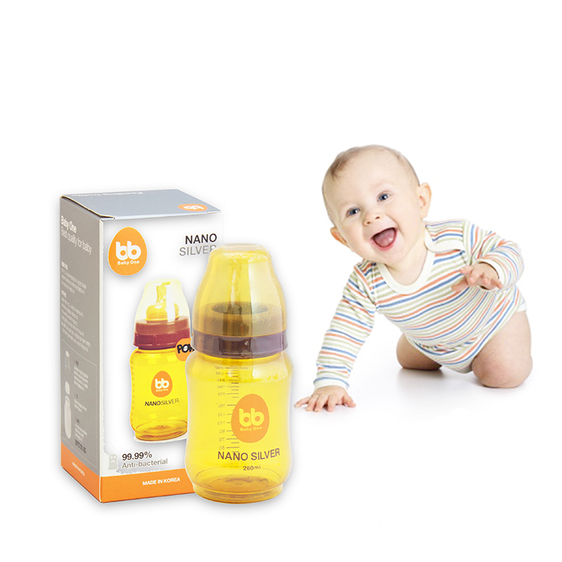 Bình sữa baby one nano sliver cổ rộng 260ml