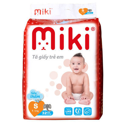 Tã - bỉm Miki dán siêu thấm S - 32 miếng