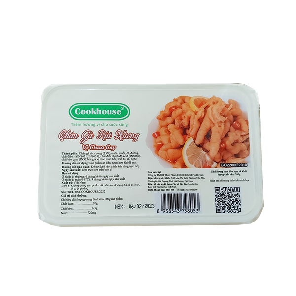 Chân gà rút xương vị chua cay 200g