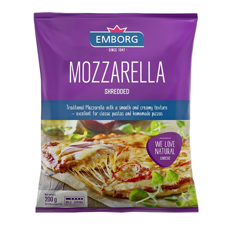 Phô mai Mozzarella bào hiệu Emborg 200g
