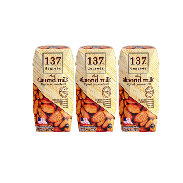 Sữa hạt Hạnh nhân Không đường 137 DEGREES 180ml Lốc 3