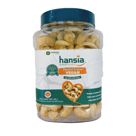 Hạt điều rang chay hộp nắp nhựa 300g