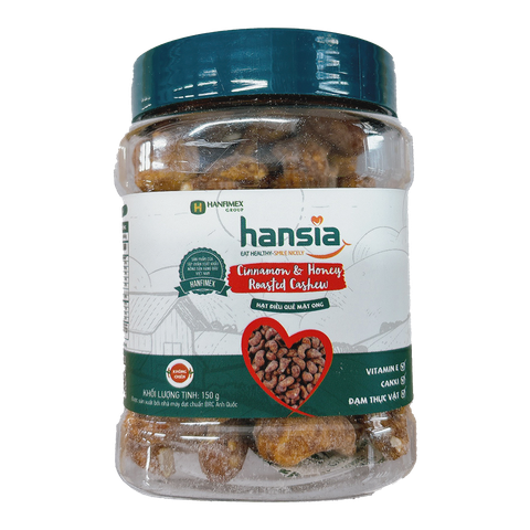 Hạt điều vị Quế Mật ong hộp nắp nhựa 150g
