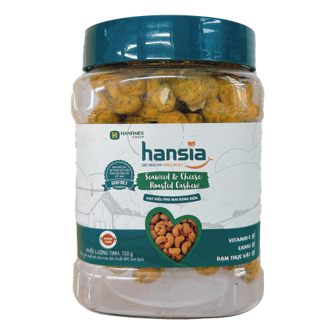 Hạt Điều vị phô mai rong biển hộp nắp nhựa 150g