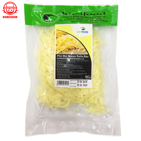 Phô mai Mozzarela bào 200gr - Australia túi