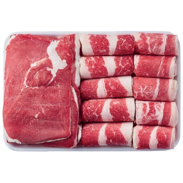 Combo Lẩu Bò Đặc Biệt gồm ba chỉ bò, gầu bò và bắp bò Úc khay 800gr