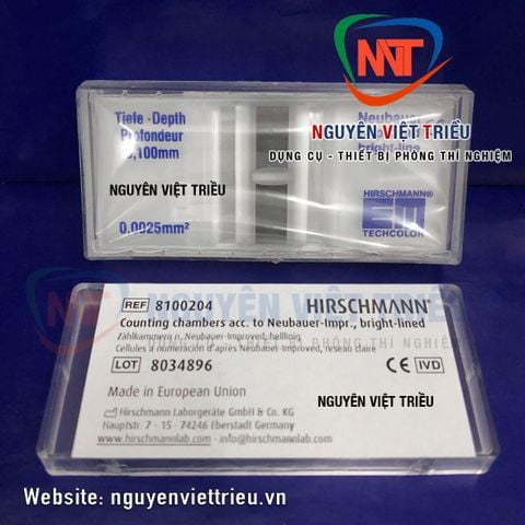 Buồng đếm tế bào Neubauer-Improved (Có tráng bạc)