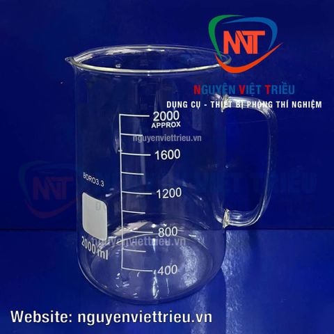 Cốc thủy tinh có quai chia vạch Trung Quốc