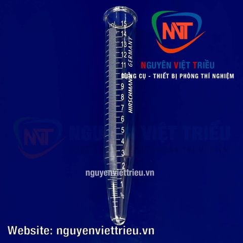 Ống ly tâm thuỷ tinh 15ml (chia vạch chi tiết)