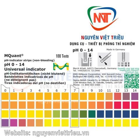 Giấy pH 0-14 Merck (dạng que)