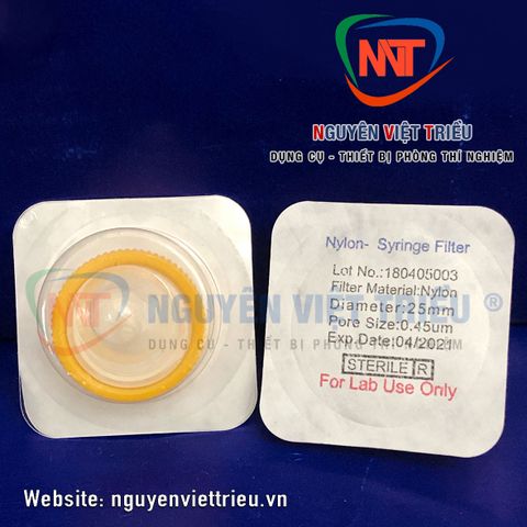 Đầu kim tiêm tiệt trùng Nylon (25mm, lỗ lọc 0.45μm)