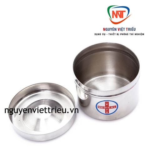 Hộp đựng bông gòn inox