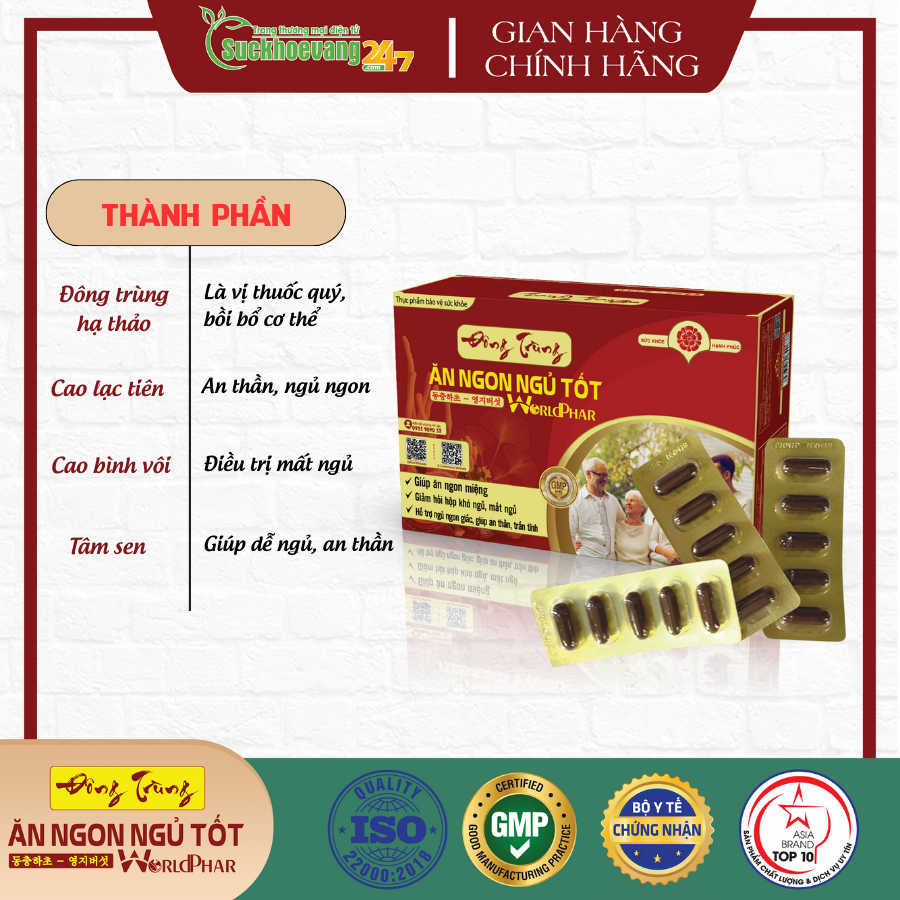 TPBVSK Đông Trùng ăn ngon ngủ tốt WorldPhar