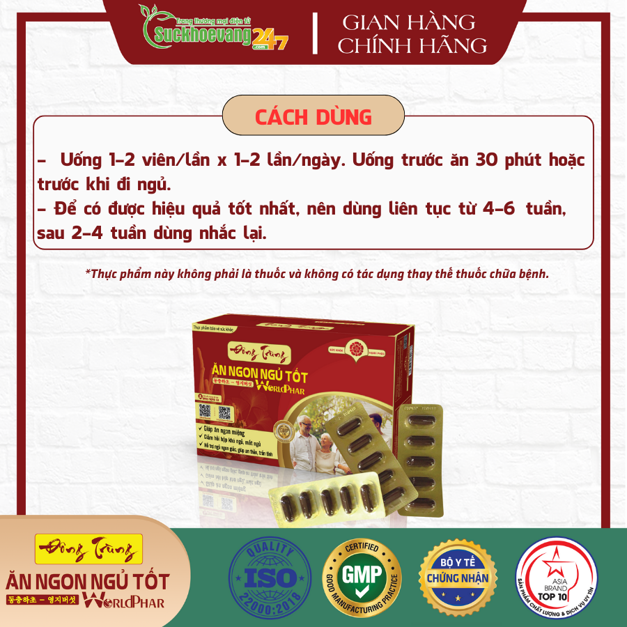 TPBVSK Đông Trùng ăn ngon ngủ tốt WorldPhar
