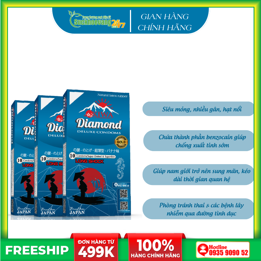 Bao cao su cao cấp OKIWA/DIAMOND