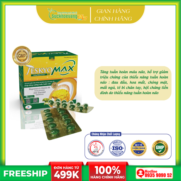 Viên uống hỗ trợ tăng tuần hoàn não -  JESKYO MAX