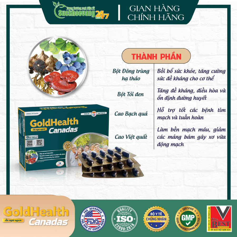 TPBVSK Viên ăn ngủ ngon GoldHealth Canadas