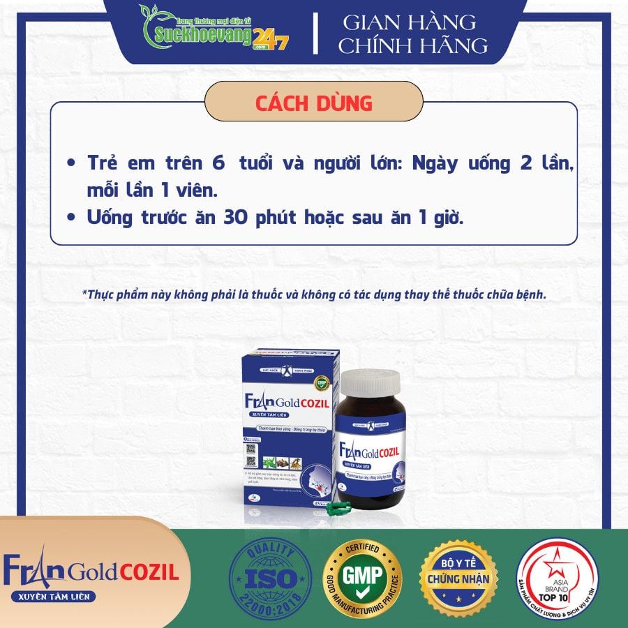 Viên uống hỗ trợ giảm ho, đau rát họng - FranGoldCozil