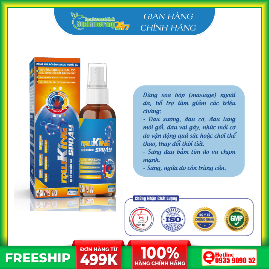 Xịt hỗ trợ giảm đau ITALIKING SPRAY