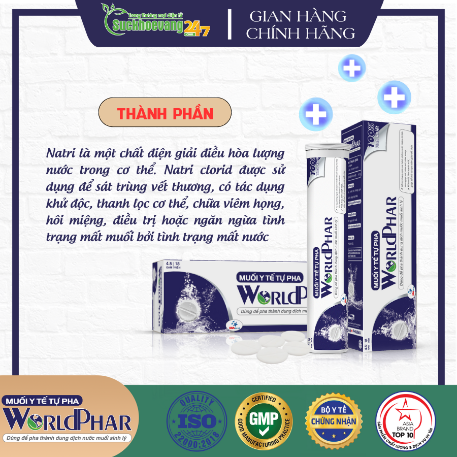 Muối y tế tự pha WorldPhar