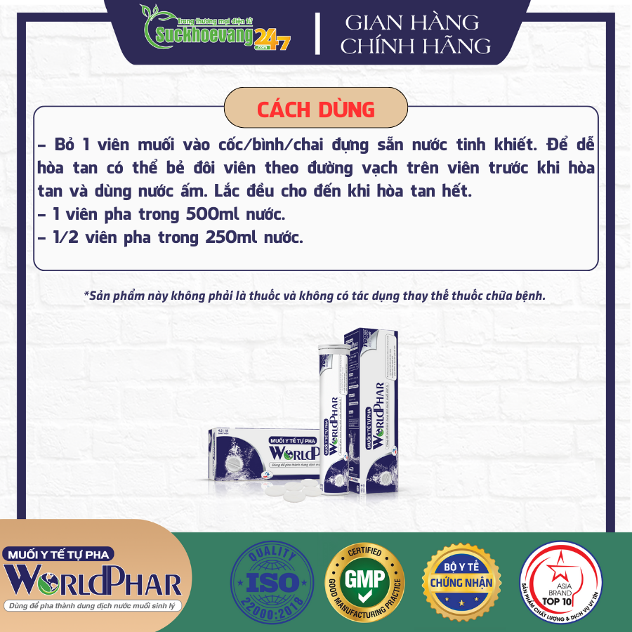 Muối y tế tự pha WorldPhar