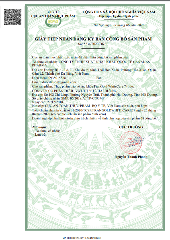 TPBVSK FranGold WhiteCare 7+