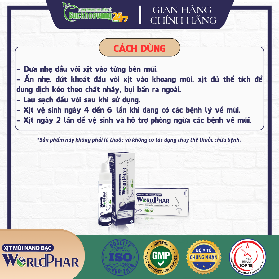 Xịt mũi Nano Bạc WorldPhar