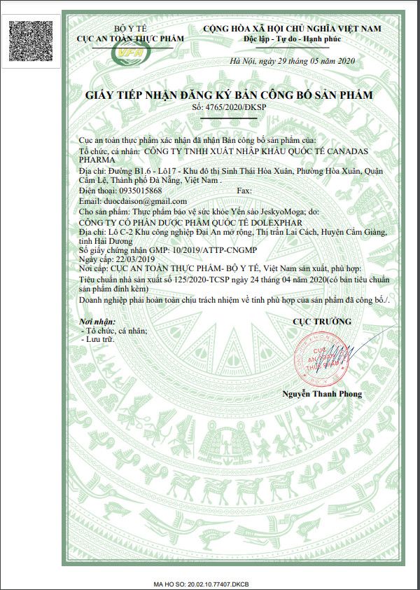 TPBVSK Yến Sào JeskyoMoga