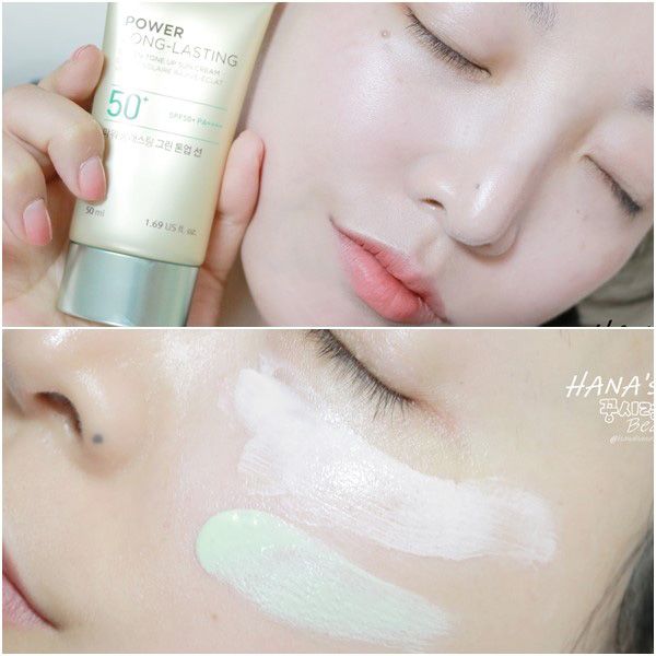  Kem Chống Nắng The Face Shop Power Long Lasting Green Tone Up SPF50 + PA ++++ 