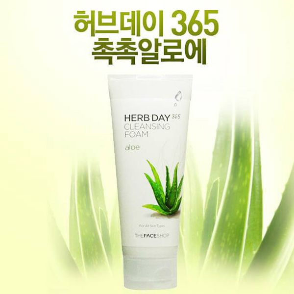  Sữa Rửa Mặt Nha Đam The Face Shop Herb Day 365 Cleansing Foam Aloe 170ml 