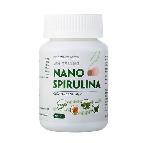 Viên Uống Trắng Da Tự Nhiên Whitening Nano Spirulina Hộp 60 Viên