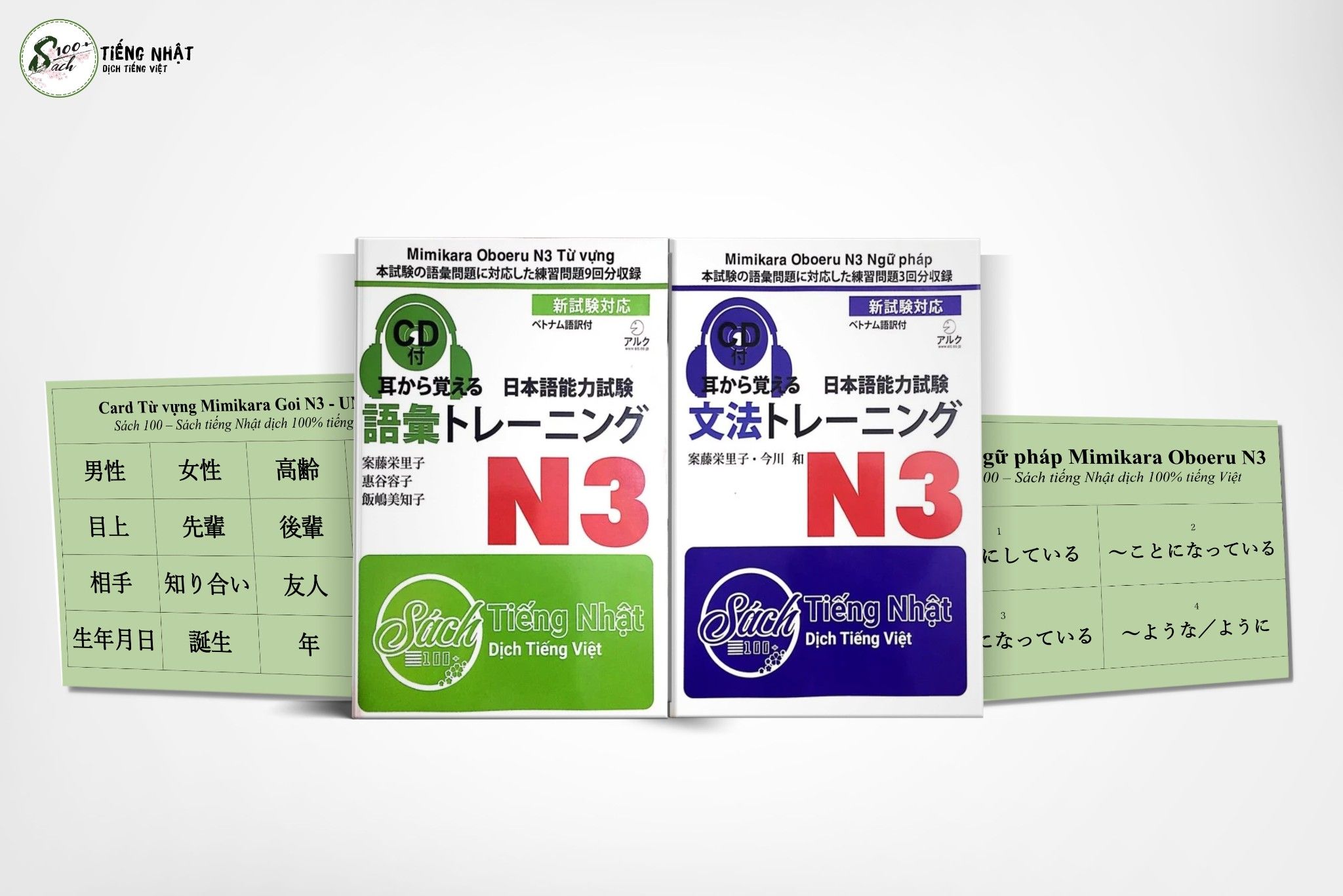 Combo Trọn Bộ Mimikara Oboeru N3 Từ Vựng Ngữ Phap Flashcard Sach 100 Combo Trọn Bộ Mimikara Oboeru N3 Từ Vựng Ngữ Phap Flashcard Sach 100