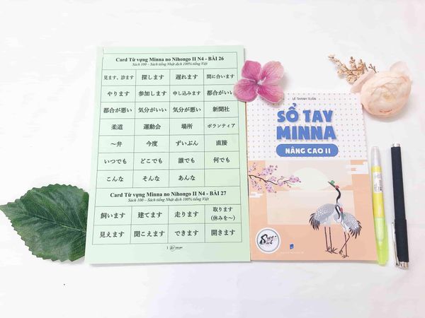 Combo Sổ tay Minna nâng cao 2 + Flashcard Minna II