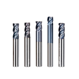 End mills for steel materials with hardness up to 45HRC