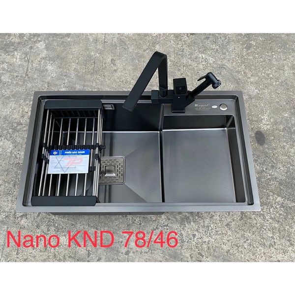 Chậu Rửa Bát Nano Đen 1 Hố 78x46cm