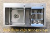 Chậu rửa bát inox 304 hàn quốc kt 8245