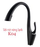 Vòi rửa bát rút đen Hàn Quốc K04