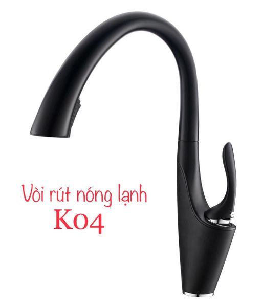 Vòi rửa bát rút đen Hàn Quốc K04