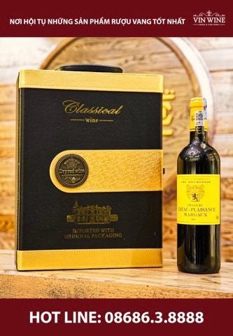 SET : Hộp da cao cấp + 2 chai vang Bordeaux Pháp