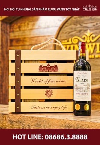 Set: Thùng gỗ cao cấp + 6 chai vang Bordeaux Pháp