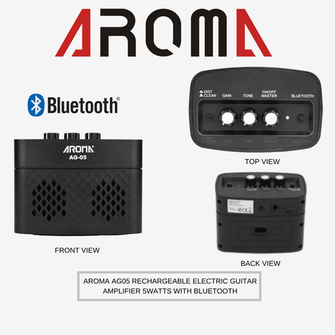 Ampli Guitar Mini Aroma AG-05 Bluetooth
