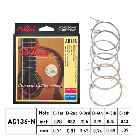 Bộ Dây Đàn Guitar Classic Alice AC136