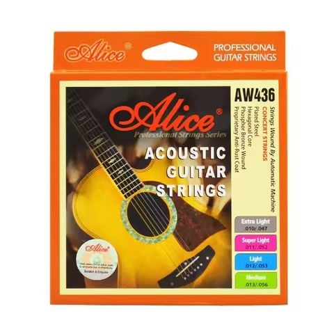 Bộ 6 Dây Sắt Đàn Guitar Acoustic Alice AW436