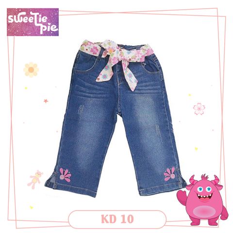  Quần Jeans Dài Cột Nơ Bé Gái (2-8t) 