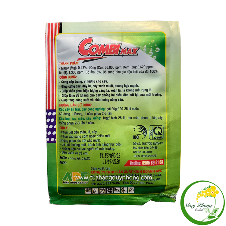  COMBI MAX - 20G | Phân bón lá trung vi lượng, Dày lá, xanh lá, tăng sức đề kháng 