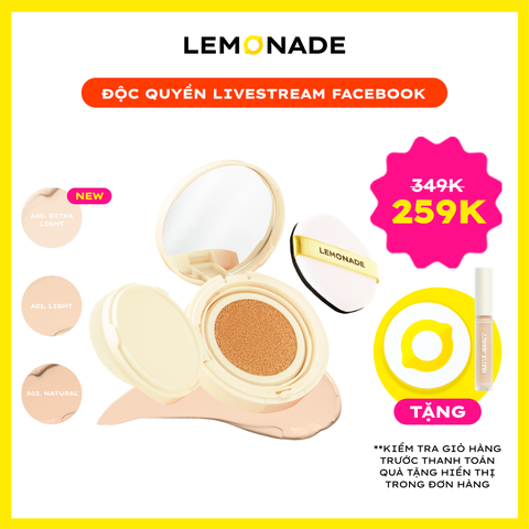  [LIVESTREAM] PHẤN NƯỚC MỊN LÌ DÀNH CHO DA KHÔ VÀ DA THƯỜNG LEMONADE MATTE ADDICT CUSHION 