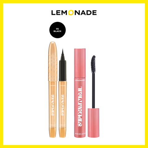  COMBO LEMONADE BÚT KẺ MẮT MICRO EYELINER LEMONADE SUPERTIGER VÀ MASCARA LEMONADE SUPERNATURAL 