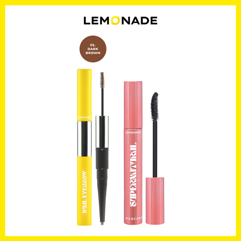  COMBO LEMONADE MASCARA SUPERNATURAL VÀ CHÌ KẺ MÀY 2 ĐẦU LEMONADE DUAL EYEBROW 
