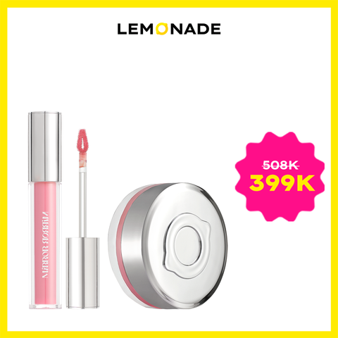  COMBO LEMONADE MÁ HỒNG CĂNG BÓNG MIRROR MIRROR BLUSH CUSHION 8G VÀ  SON TINT BÓNG MIRROR MIRROR WATER TINT 